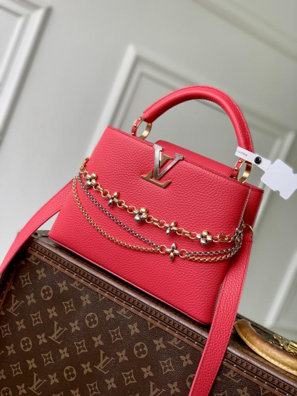 Louis Vuitton鏈條紅色小號手袋